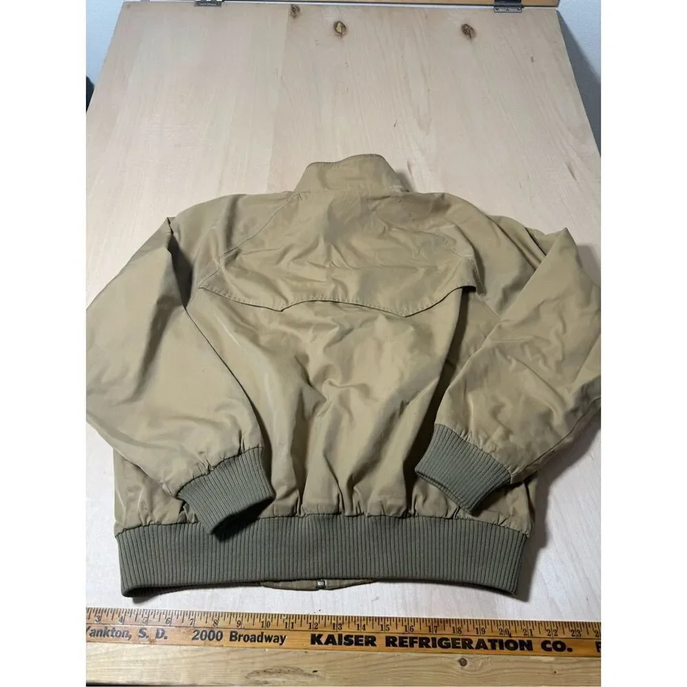Vtg Polo Ralph Lauren Brown Bomber Jacket Plaid Lining Mens‎ L